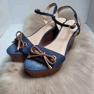 Kate Spade New York Denim Womens Wedge Shoes